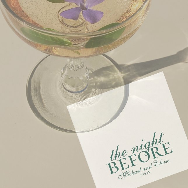 Servilleta De Papel Rehearsal The Night Before Wedding Sage Green  (Modern Elegant Sage Green Wedding Suite Theme with options to personalize for your special day.)