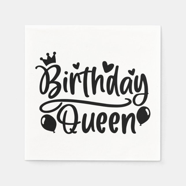 Servilleta De Papel Reina de cumpleaños (Anverso)