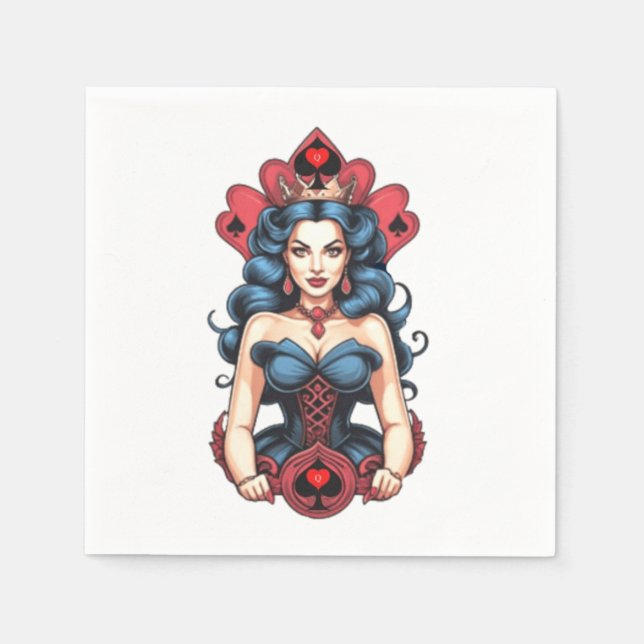 Servilleta De Papel Reina de espadas Thunder_Cove (Anverso)