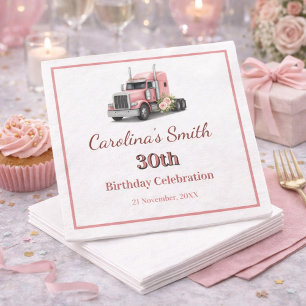 Servilleta De Papel Reina de la Carretera Cumpleaños Conductora de Cam