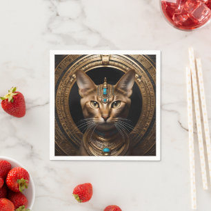 Servilleta De Papel Reina del Nilo: Cleopatra el gato en la cabeza