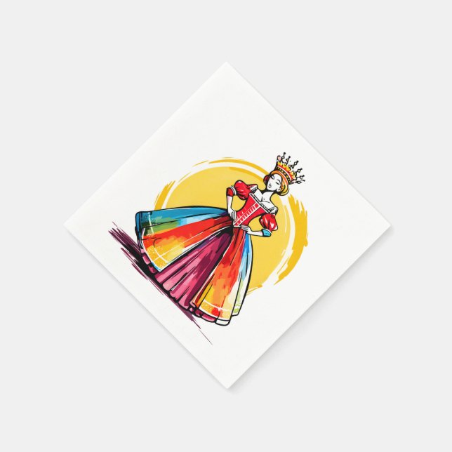 Servilleta De Papel Reina del Sol Coronada (Borde)
