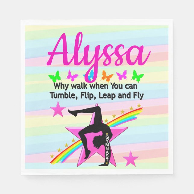 SERVILLETA DE PAPEL REINA GIMNASTICA DE TUMBLING (Anverso)