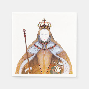 Servilleta De Papel Reina Isabel I - ilustracion histórico
