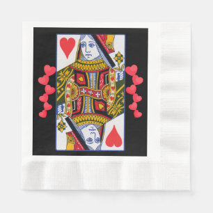 Servilleta De Papel Reina Ornata De Colores Vintage Con Corazón
