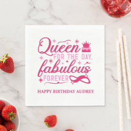 Servilleta De Papel Reina para el Día Cumpleaños Personalizado