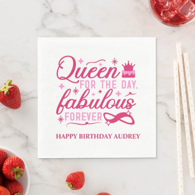 Servilleta De Papel Reina para el Día Cumpleaños Personalizado (Subido por el creador)