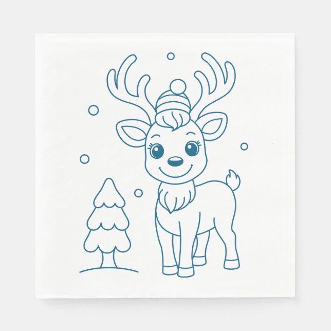 Servilleta De Papel reindeer christmas art (Anverso)
