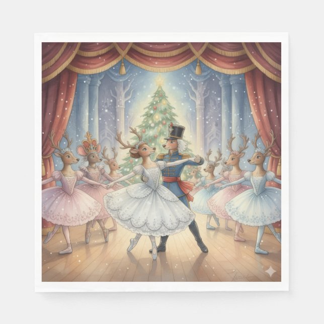 Servilleta De Papel Reindeer Nutcracker Ballet, Napkins (Anverso)