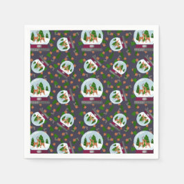 Servilleta De Papel Reindeer Snow Globes