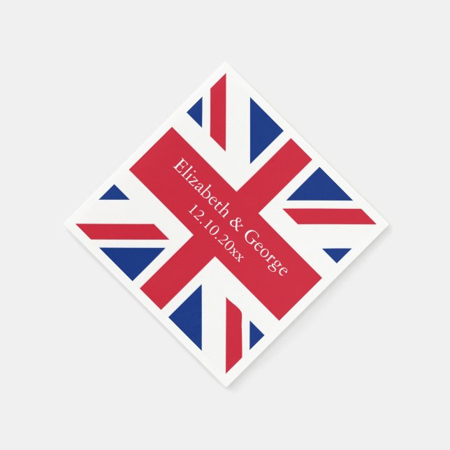 Servilleta De Papel Reino Unido Bandera de Jack Boda Británico (Borde)