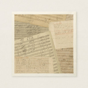 Servilleta De Papel Relevo del manuscrito de la música de Beethoven