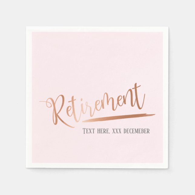 Servilleta De Papel Relieve metalizado de oro rosa, jubilación (Anverso)