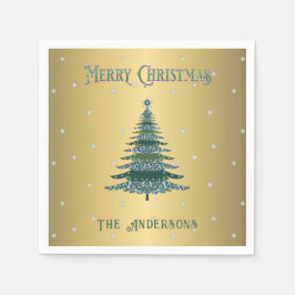 Servilleta De Papel Relieve metalizado dorado de nombres personalizado