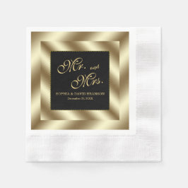 Servilleta De Papel Relieve metalizado dorado Glam y Boda negro