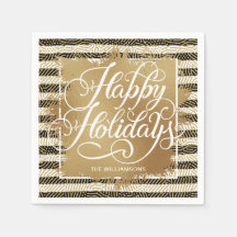 Relieve metalizado Faux Gold Felices Fiestas Black