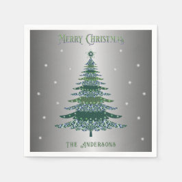 Servilleta De Papel Relieve metalizado plateado de nombres personaliza