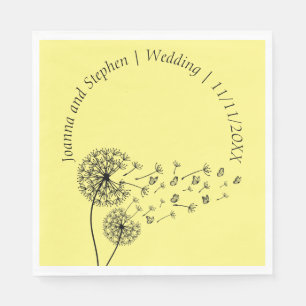 Servilleta De Papel Reloj Dandelion personalizado con mariposas
