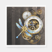 Reloj de vapor con libélula mecánica