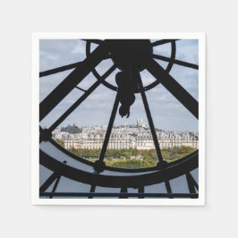 Servilleta De Papel Reloj gigante de vidrio en el Museo de Orsay - Par