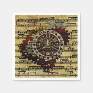Servilleta De Papel Relojes y engranajes de Steampunk del Grunge