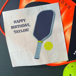 Servilleta De Papel Remo de Pickleball Personalizado Azul y Amarillo
