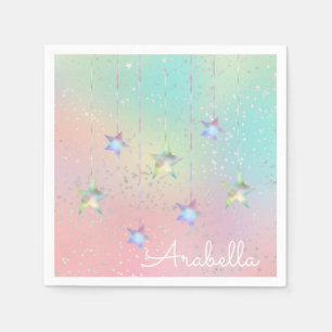 Servilleta De Papel Remolino de pastel estrella holográfica cinta lind