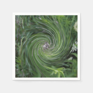 Servilleta De Papel Remolino floral verde chartreuse retro abstracto g