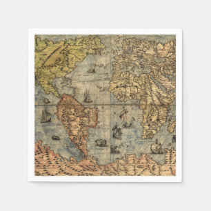Servilleta De Papel Renacimiento del Mapa Antiquev de Forlani de 1565