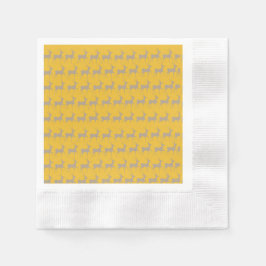 Servilleta De Papel Renne de Noël Fond Jaune Moutarde 