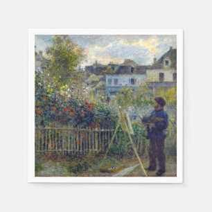 Servilleta De Papel Renoir - Claude Monet pintando en su jardín
