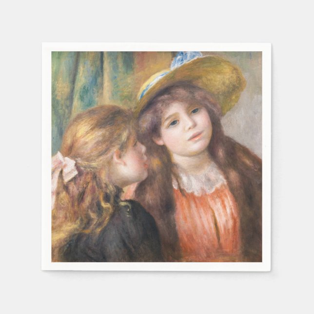 Servilleta De Papel Renoir - Retrato de dos niñas pequeñas (Anverso)