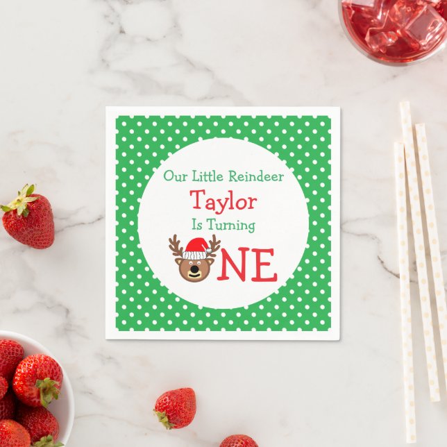 Servilleta De Papel Renos 1er cumpleaños (In situ)