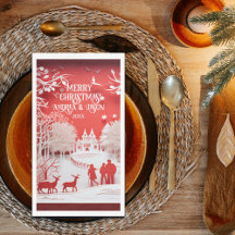 Renos 3D y personas en las aldeas