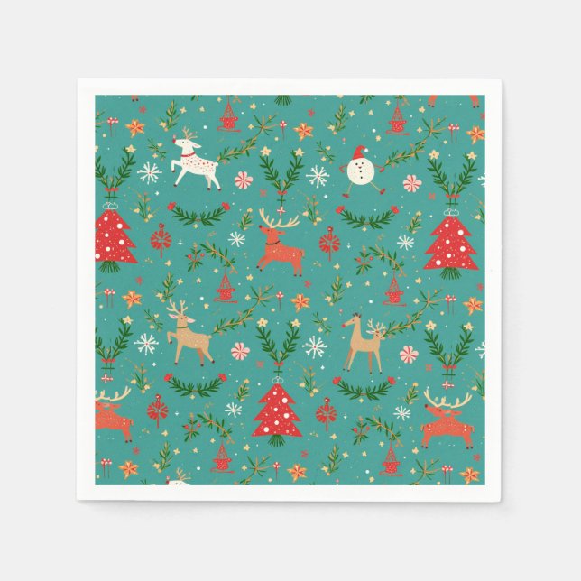 Servilleta De Papel Renos festivos (Wonderland) (Anverso)