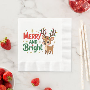 Servilleta De Papel Renos Merry Y Brillantes