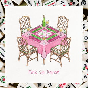 Servilleta De Papel Repetir Sorbo Estante Preppy Fiesta Mahjong Vino