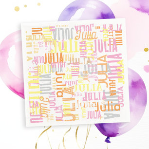 Servilleta De Papel Repetir su nombre   Colorido