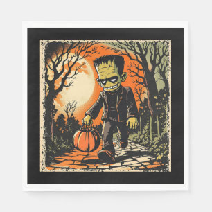 Servilleta De Papel Réplica de "Trick or Treat Frankie" de los años 50