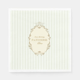 Servilleta De Papel Repostería francesa parisina vintage verde 