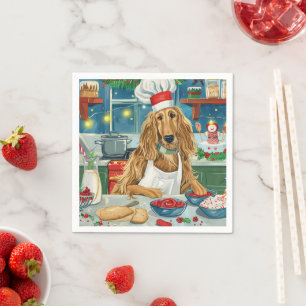 Servilleta De Papel Repostería Navideña con Afghan Hound: Navidad Fest