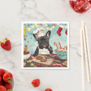 Servilleta De Papel Repostería Navideña con Bulldog Francés: Navidad F