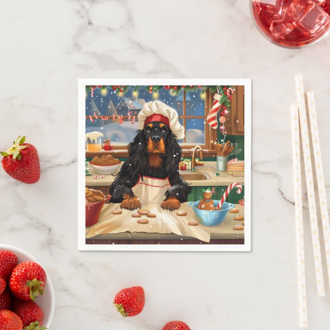 Servilleta De Papel Repostería Navideña con Gordon Setter: Navidad Fes (In situ)