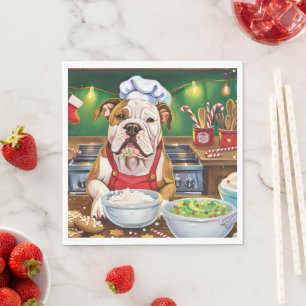 Servilleta De Papel Repostería Navideña de Bulldog Americano: Navidad 