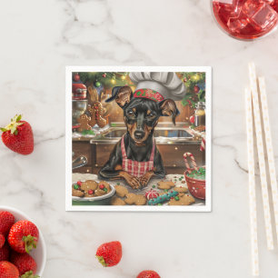 Servilleta De Papel Repostería Navideña de Fiesta con Pinscher Alemán: