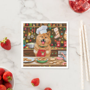 Servilleta De Papel Repostería navideña del Spitz finlandés: Navidad f