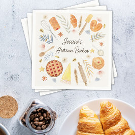 Servilleta De Papel Repostería Panadería Personalizada Acuarela