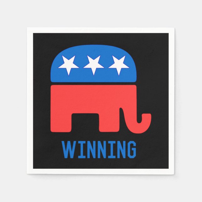 Servilleta De Papel Republican GOP Elephant Winning (Anverso)