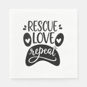 Servilleta De Papel Rescate Amor Repetir Perro Paw Tee