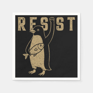 Servilleta De Papel Resista del activismo pingüino diseño gráfico vint